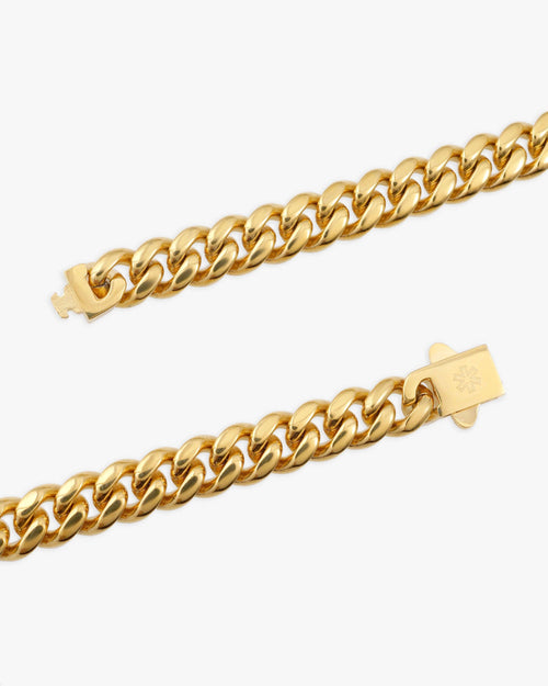 8mm 10k solid gold cuban chain icecartel clasp