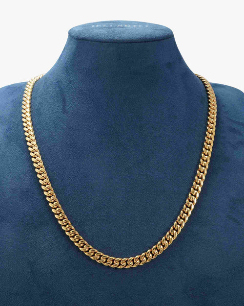 8mm 10k solid gold cuban chain icecartel display