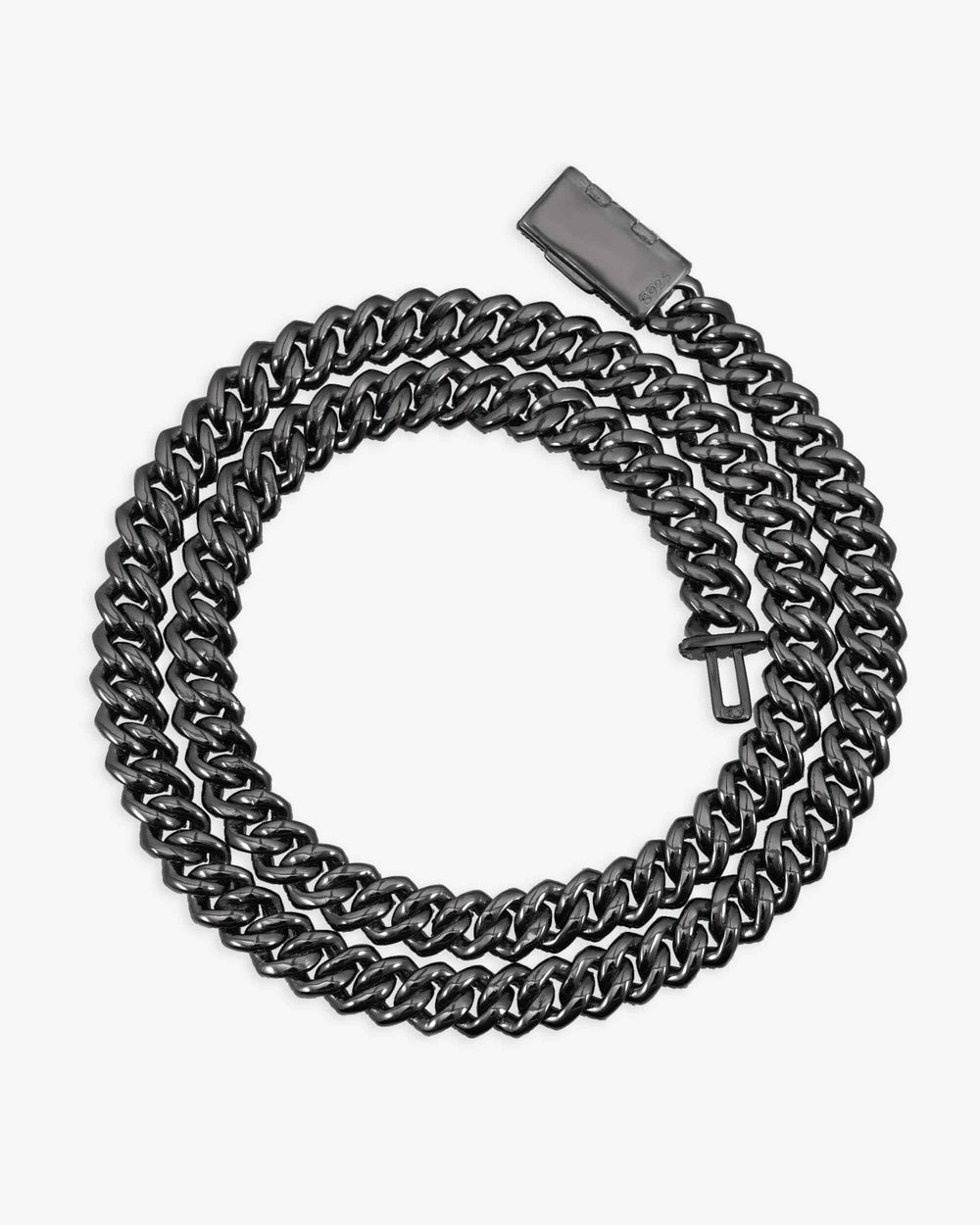 8mm black moissanite prong cuban link chain 14k black gold icecartel px bot