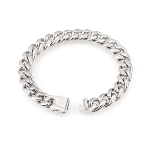 8mm cuban link bracelet 14k white gold icecartel o