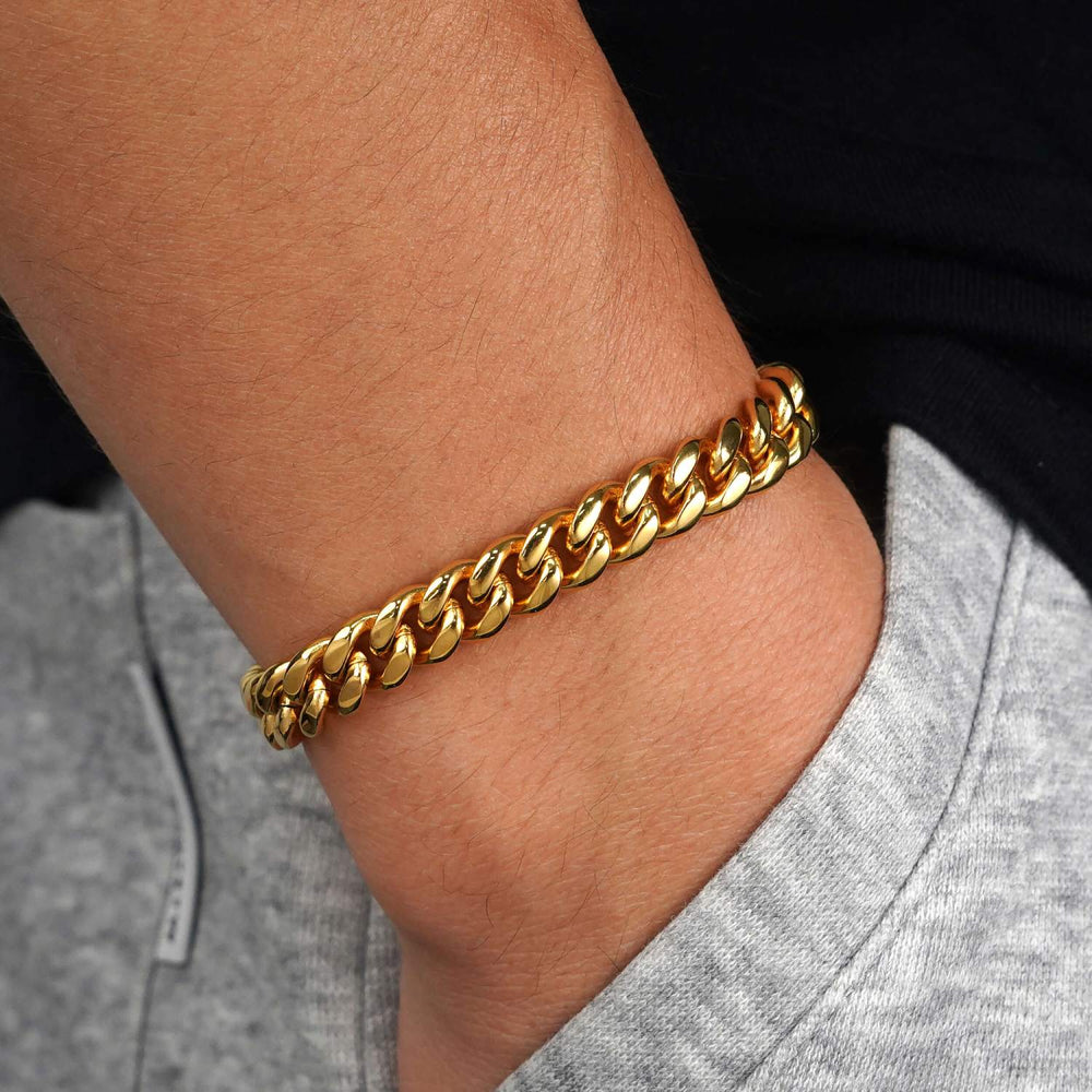 8mm cuban link bracelet 14k yellow gold icecartel model