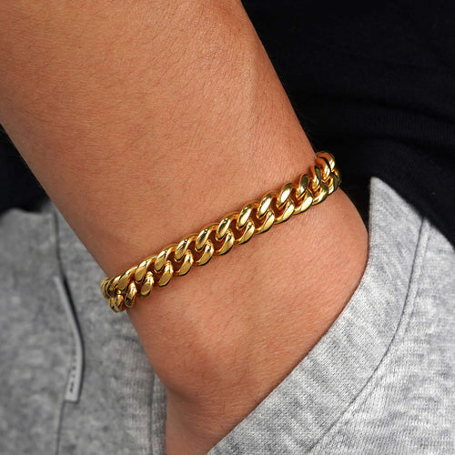 8mm cuban link bracelet 14k yellow gold icecartel model