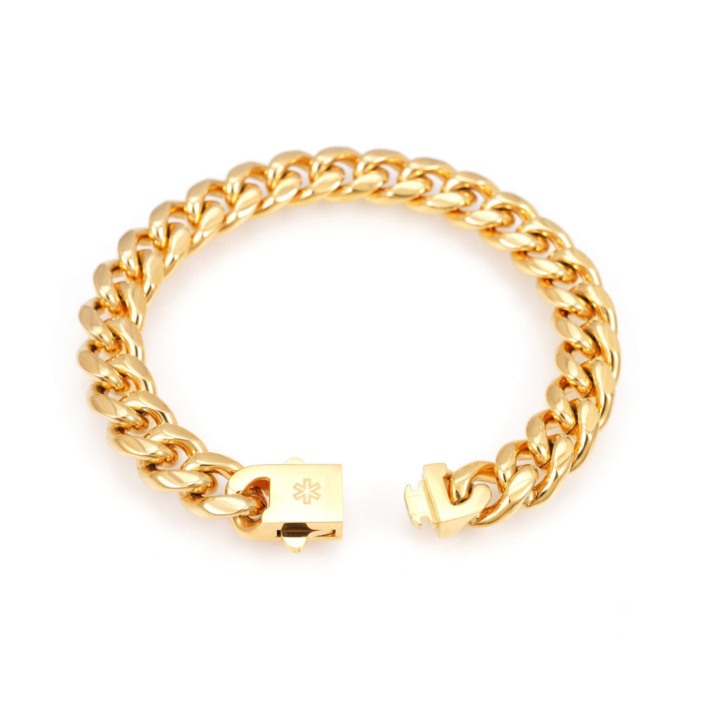 8mm cuban link bracelet 14k yellow gold icecartel o