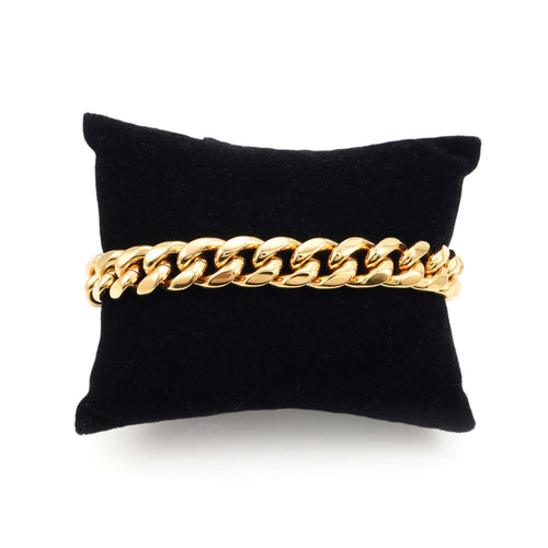 8mm cuban link bracelet 14k yellow gold icecartel pillow