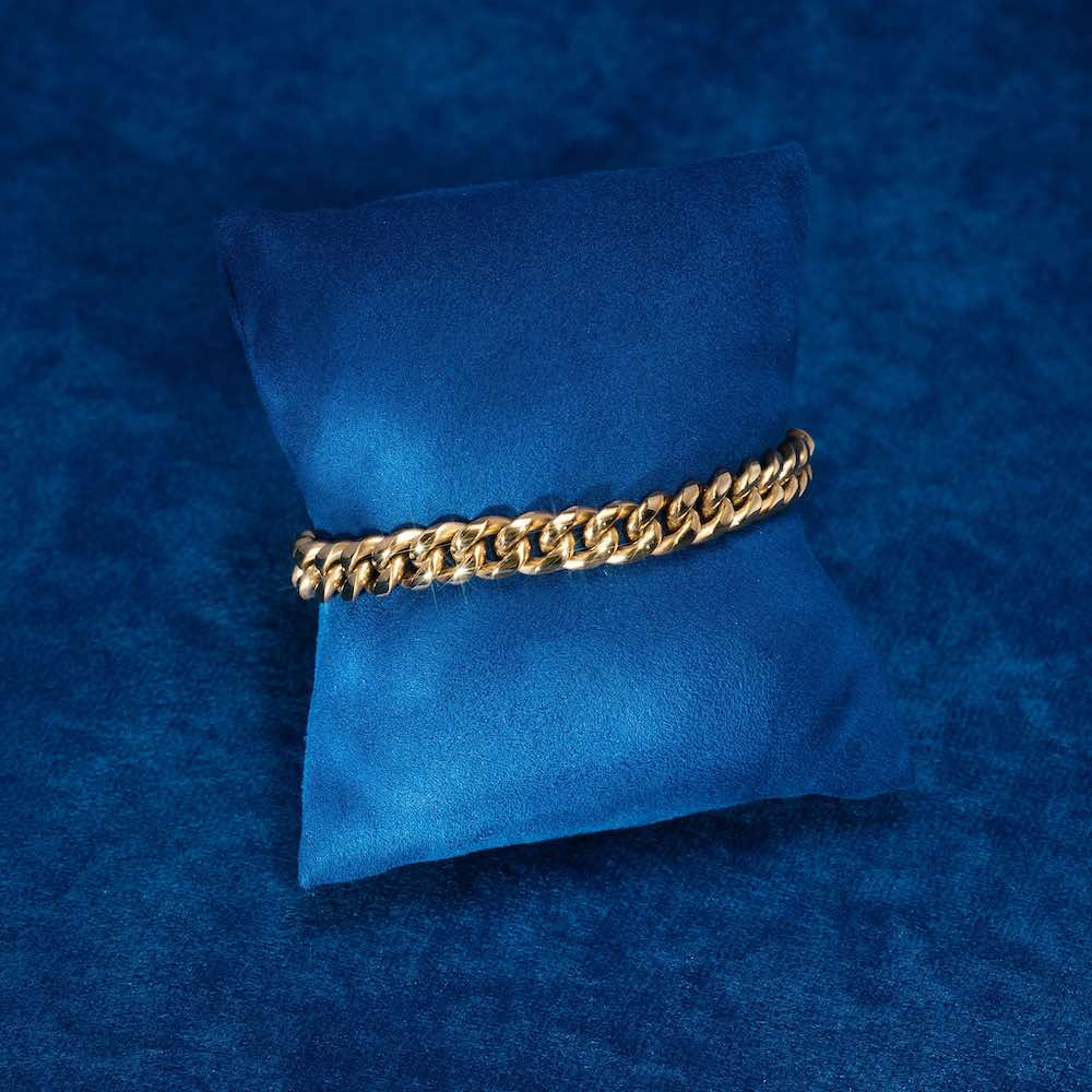 8mm cuban link bracelet 14k yellow gold