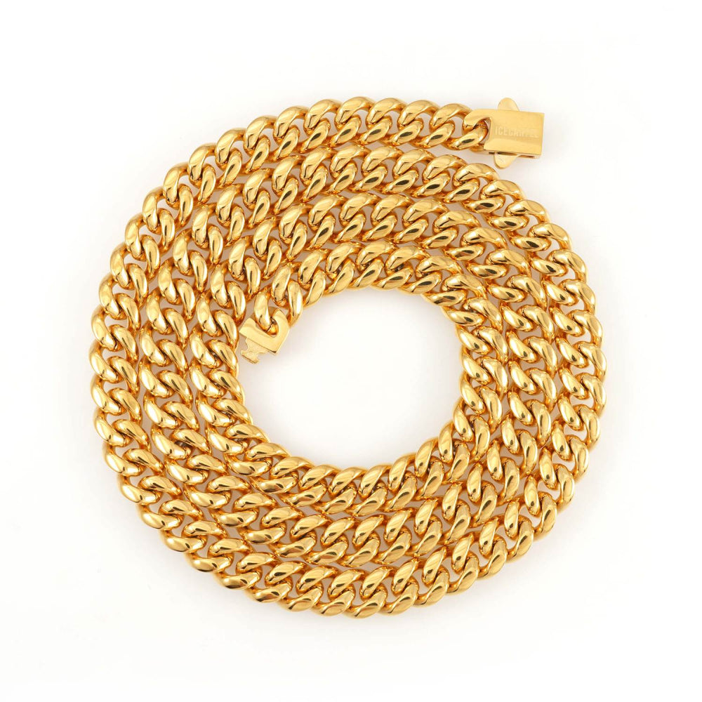 8mm cuban link chain 14k yellow gold icecartel up