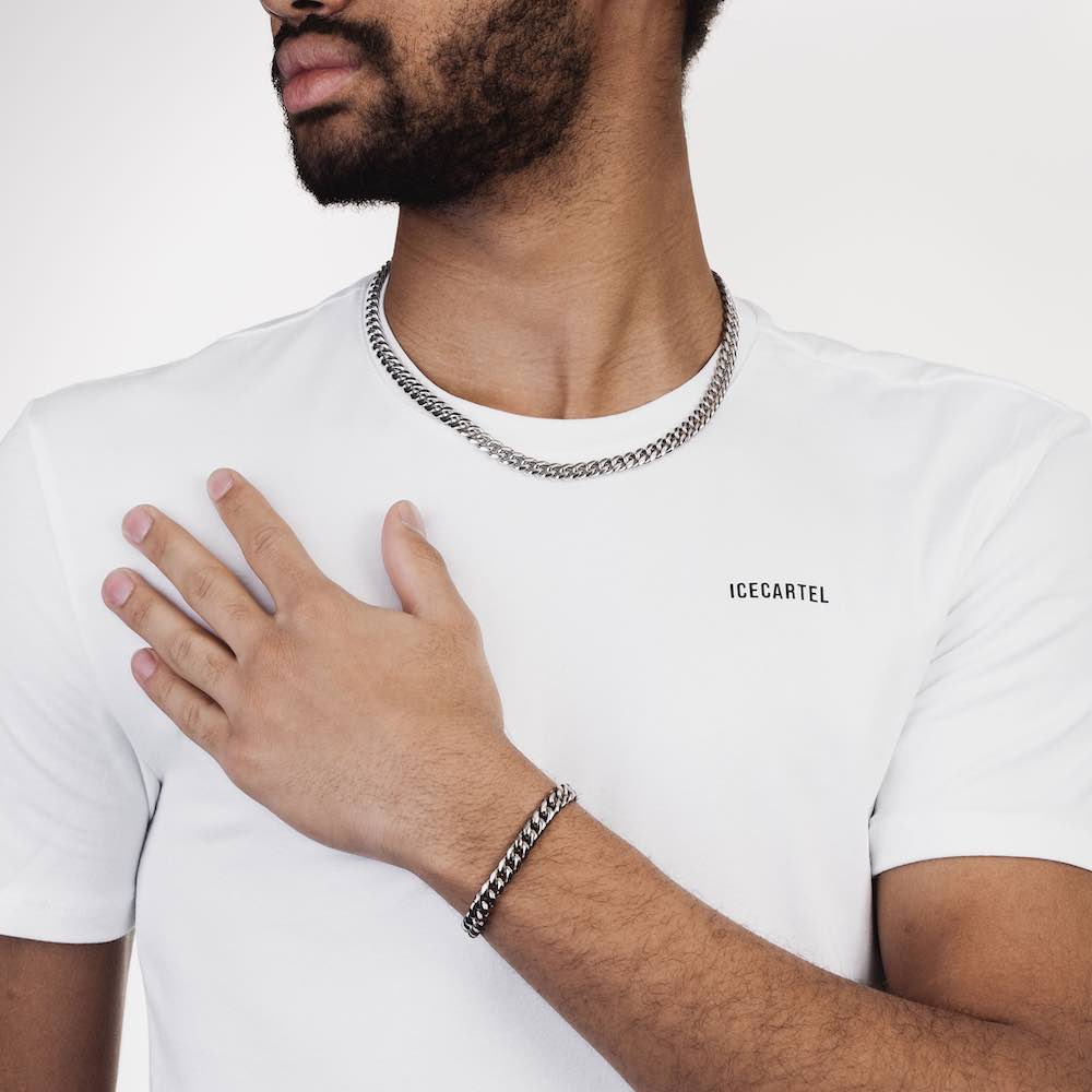 8mm cuban link chain 925 silver model