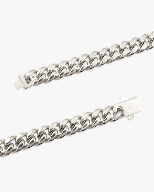 8mm cuban link chain solid silver icecartel clasp