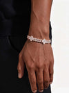 8MM Four Leaf Moissanite Cuban Link Bracelet 14K Gold - Rose Gold