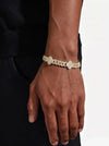 8MM Four Leaf Moissanite Cuban Link Bracelet 14K Gold - Yellow Gold