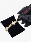 8MM Four Leaf Moissanite Cuban Link Bracelet 14K Gold - Yellow Gold