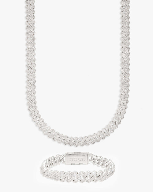 8mm iced out vvs cuban bracelet chain bundle icecartel px set