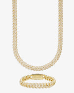 8MM VVS Cuban Link Chain and Bracelet Bundle 14K Gold - Yellow Gold