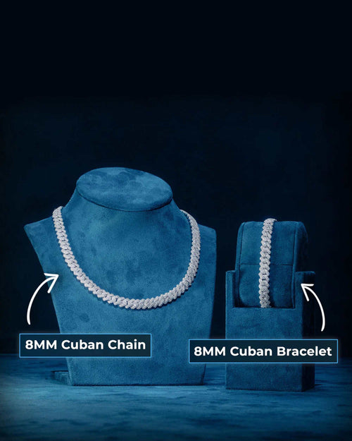 8mm iced out vvs cuban bracelet chain bundle icecartel px
