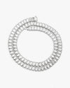 8MM Moissanite Hybrid Baguette Tennis Chain - White Gold