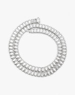 8MM Moissanite Hybrid Baguette Tennis Chain - White Gold