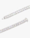 8MM Moissanite Hybrid Baguette Tennis Chain - White Gold