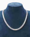 8MM Moissanite Hybrid Baguette Tennis Chain - White Gold