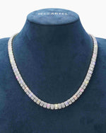 8MM Moissanite Hybrid Baguette Tennis Chain - White Gold