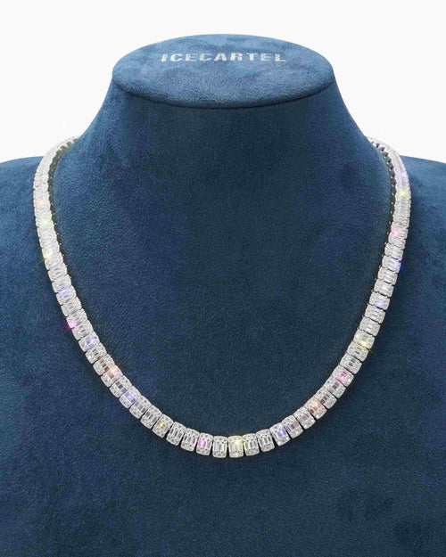 8mm moissanite hybrid baguette tennis chain icecartel white gold display