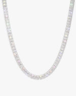 8MM Moissanite Hybrid Baguette Tennis Chain - White Gold