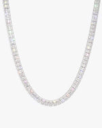 8MM Moissanite Hybrid Baguette Tennis Chain - White Gold