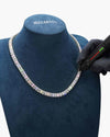 8MM Moissanite Hybrid Baguette Tennis Chain - White Gold