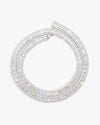 8MM Moissanite Hybrid Baguette Tennis Chain - White Gold
