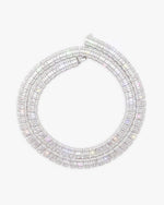 8MM Moissanite Hybrid Baguette Tennis Chain - White Gold