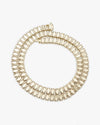 8MM Moissanite Hybrid Baguette Tennis Chain - Yellow Gold