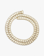 8MM Moissanite Hybrid Baguette Tennis Chain - Yellow Gold