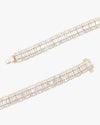 8MM Moissanite Hybrid Baguette Tennis Chain - Yellow Gold
