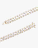 8MM Moissanite Hybrid Baguette Tennis Chain - Yellow Gold
