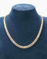 8MM Moissanite Hybrid Baguette Tennis Chain - Yellow Gold