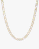 8MM Moissanite Hybrid Baguette Tennis Chain - Yellow Gold