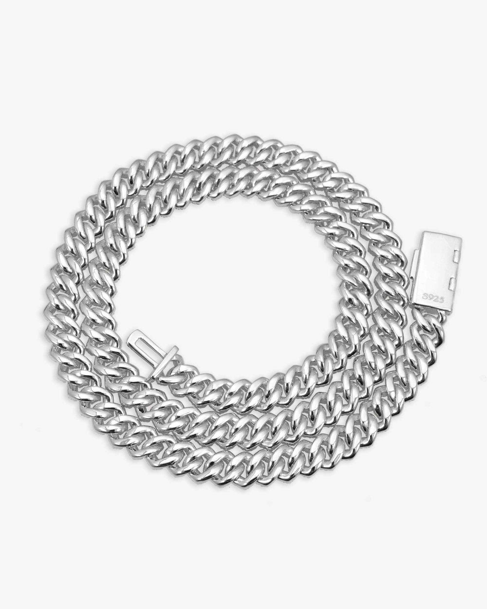 8mm moissanite prong cuban link chain 14k gold icecartel white back