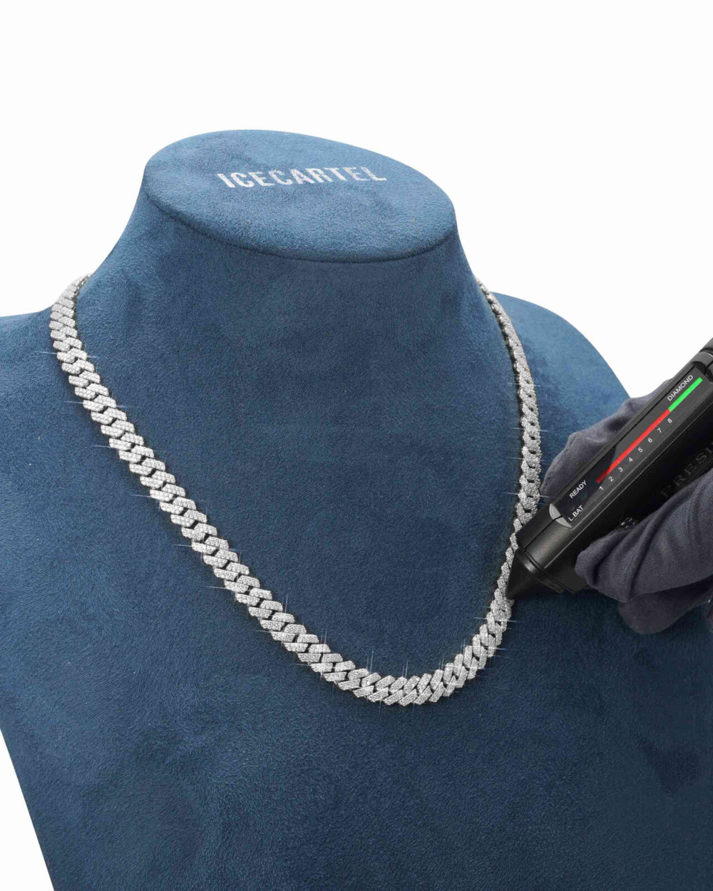 8MM Moissanite Prong Cuban Link Chain 14K Gold