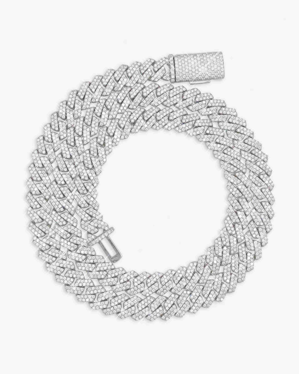 8mm moissanite prong cuban link chain 14k gold icecartel white top