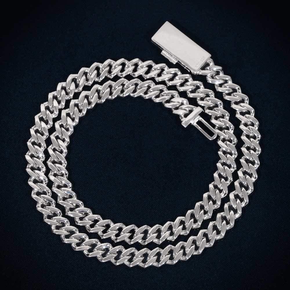 8MM Prong Moissanite Cuban Link chain backside