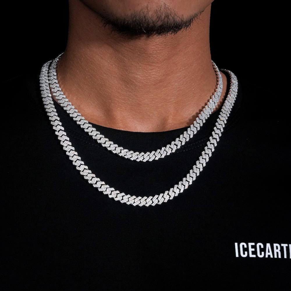 8MM Prong Moissanite Cuban Link chain Model