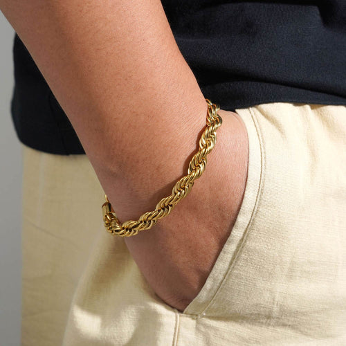 8mm rope bracelet 14k yellow gold icecartel model