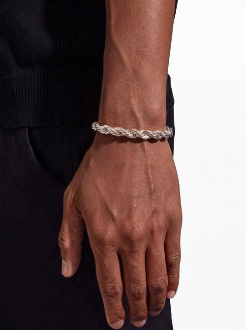 8mm rope bracelet silver icecartel model new