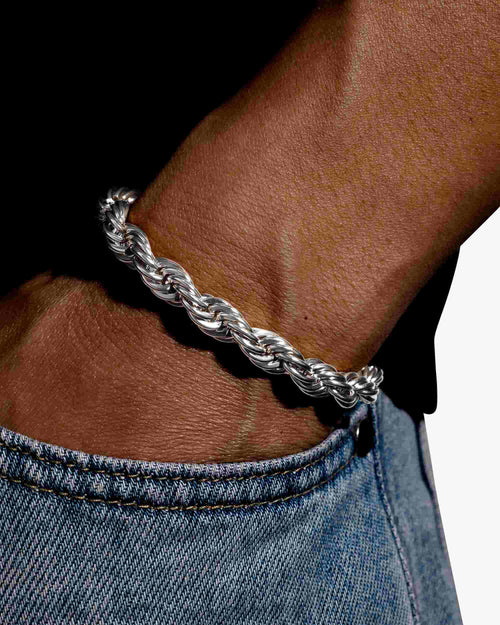 8mm rope bracelet silver icecartel model