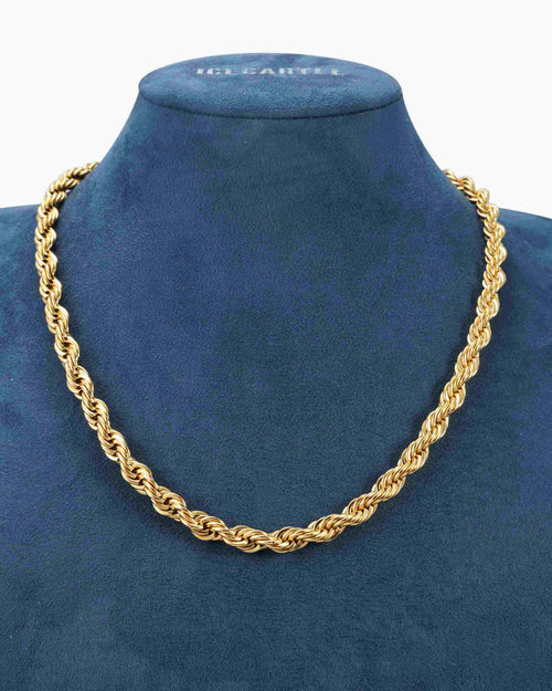 8mm rope chain 14k gold icecartel display
