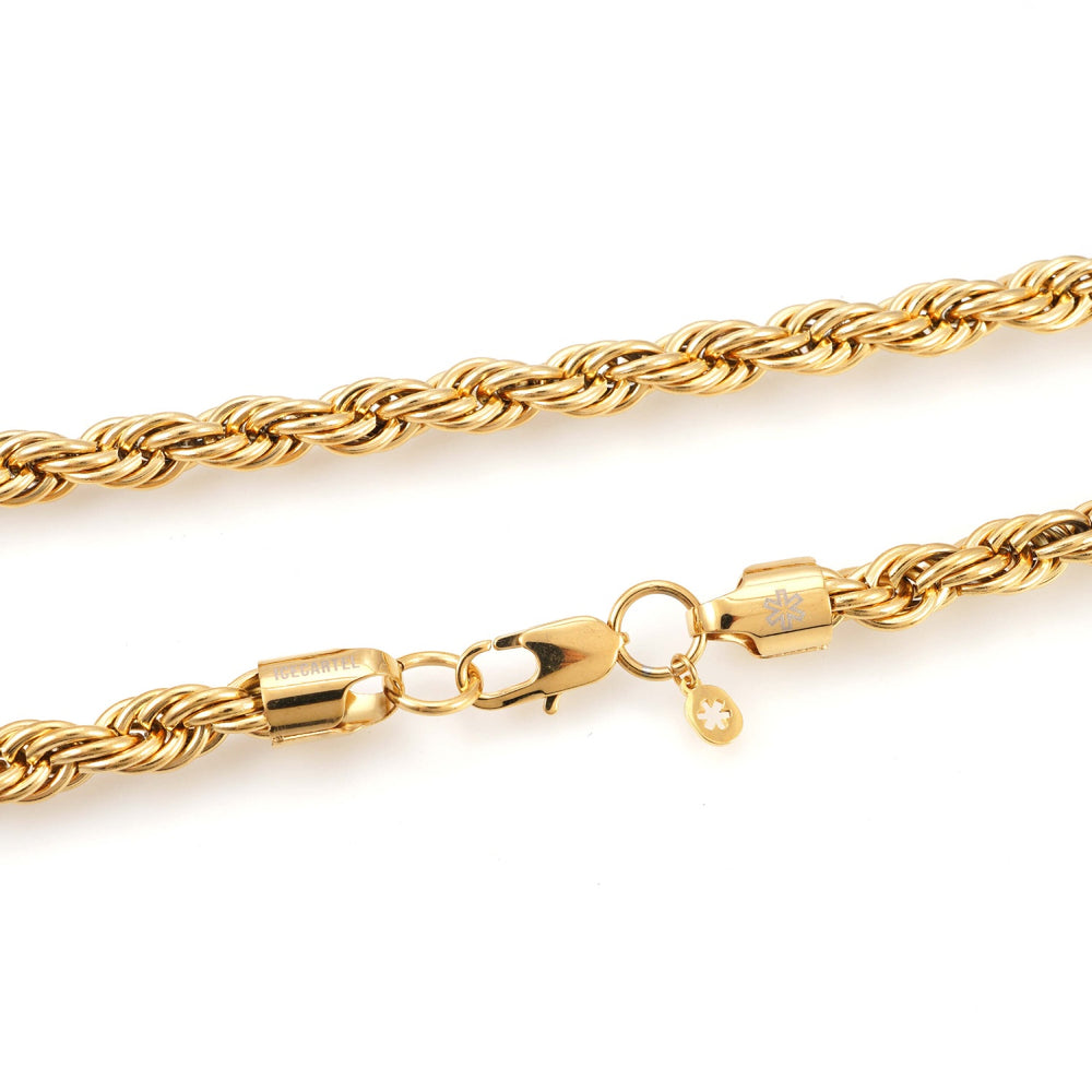 8mm rope chain 14k yellow gold icecartel lock