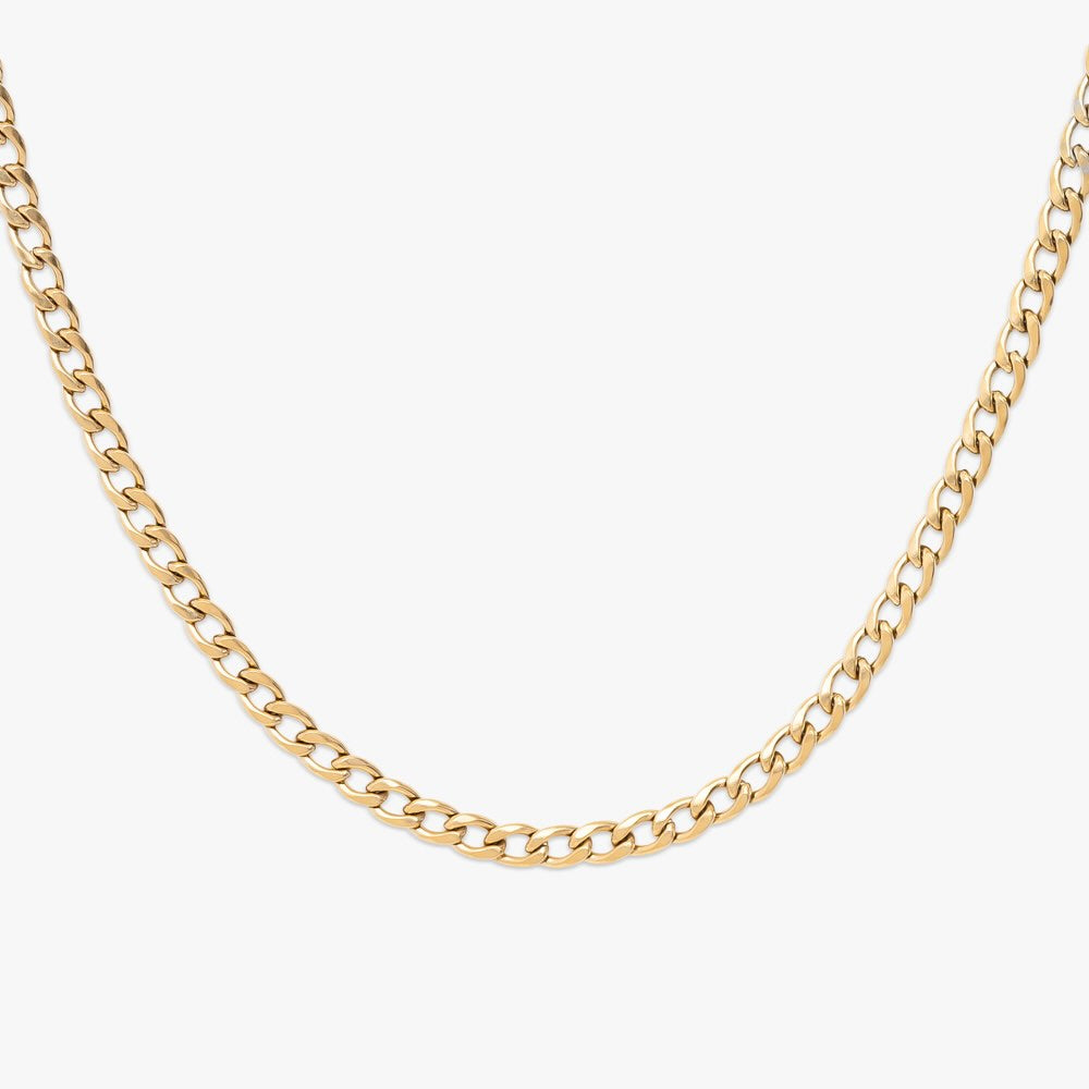 8mm solid gold cuban link chain