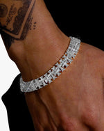 8MM VVS Cross Link Bracelet 14K Gold - White Gold