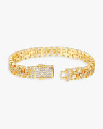 8MM VVS Cross Link Bracelet 14K Gold - Yellow Gold