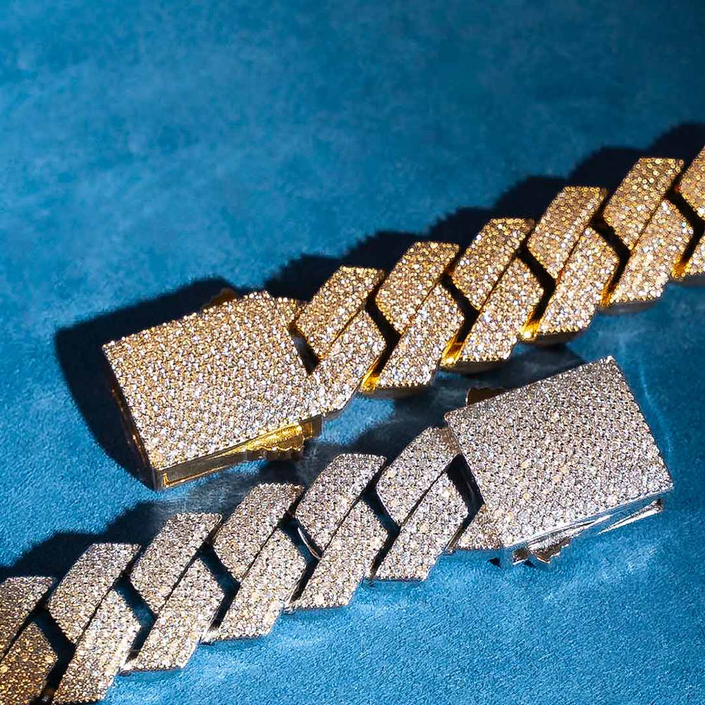 925 silver mens 20mm moissanite miami cuban link bracelet real 14k gold