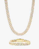 10MM Moissanite Cuban Link Chain/Bracelet Bundle 14K Gold - Yellow Gold